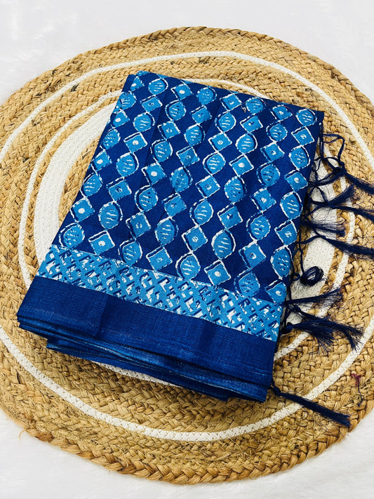 Khadi Silk Sarees Indigo Variation 3